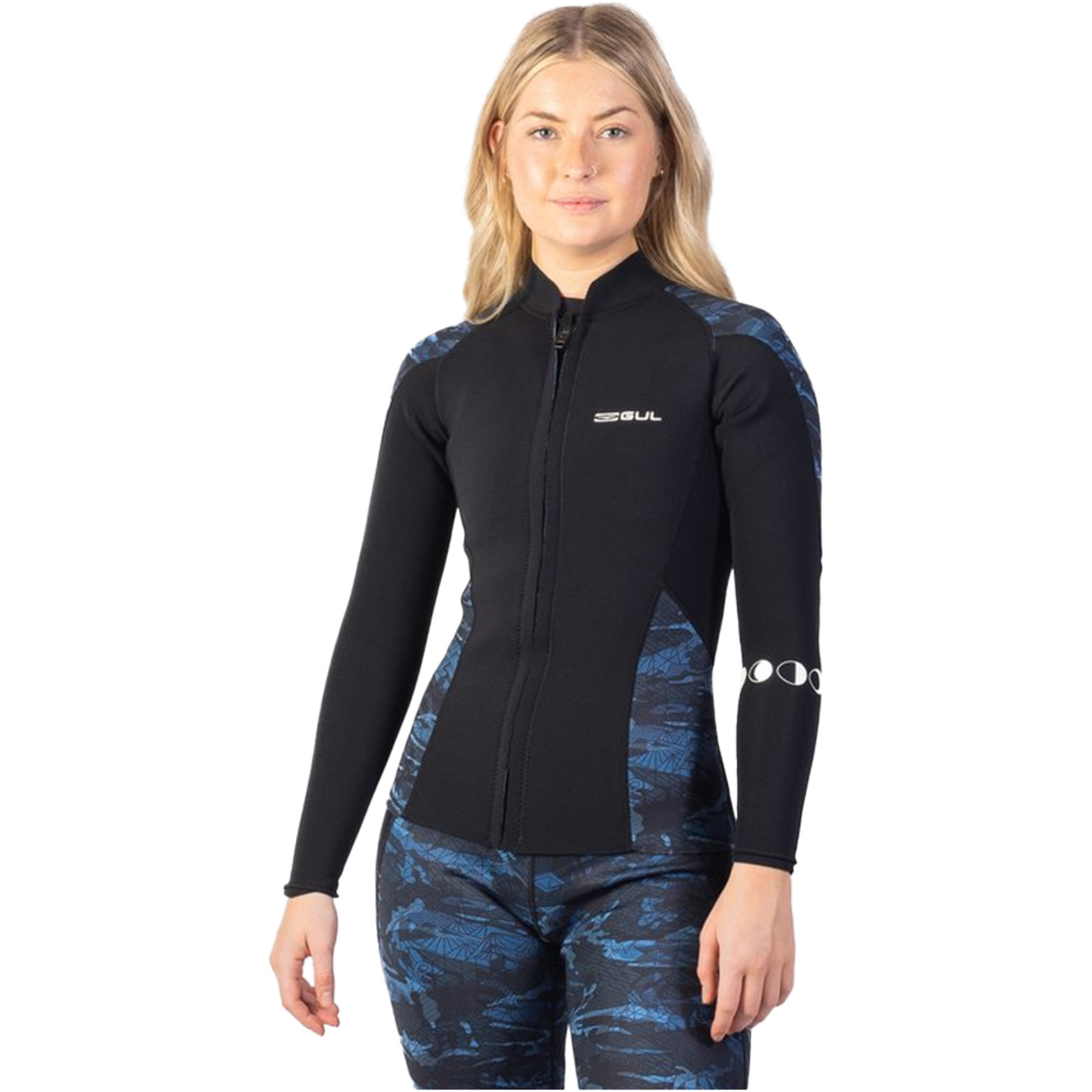 2024 Gul Womens Luna7 Front Zip SUP Wetsuit Jacket LA6301C1 Nu Wave